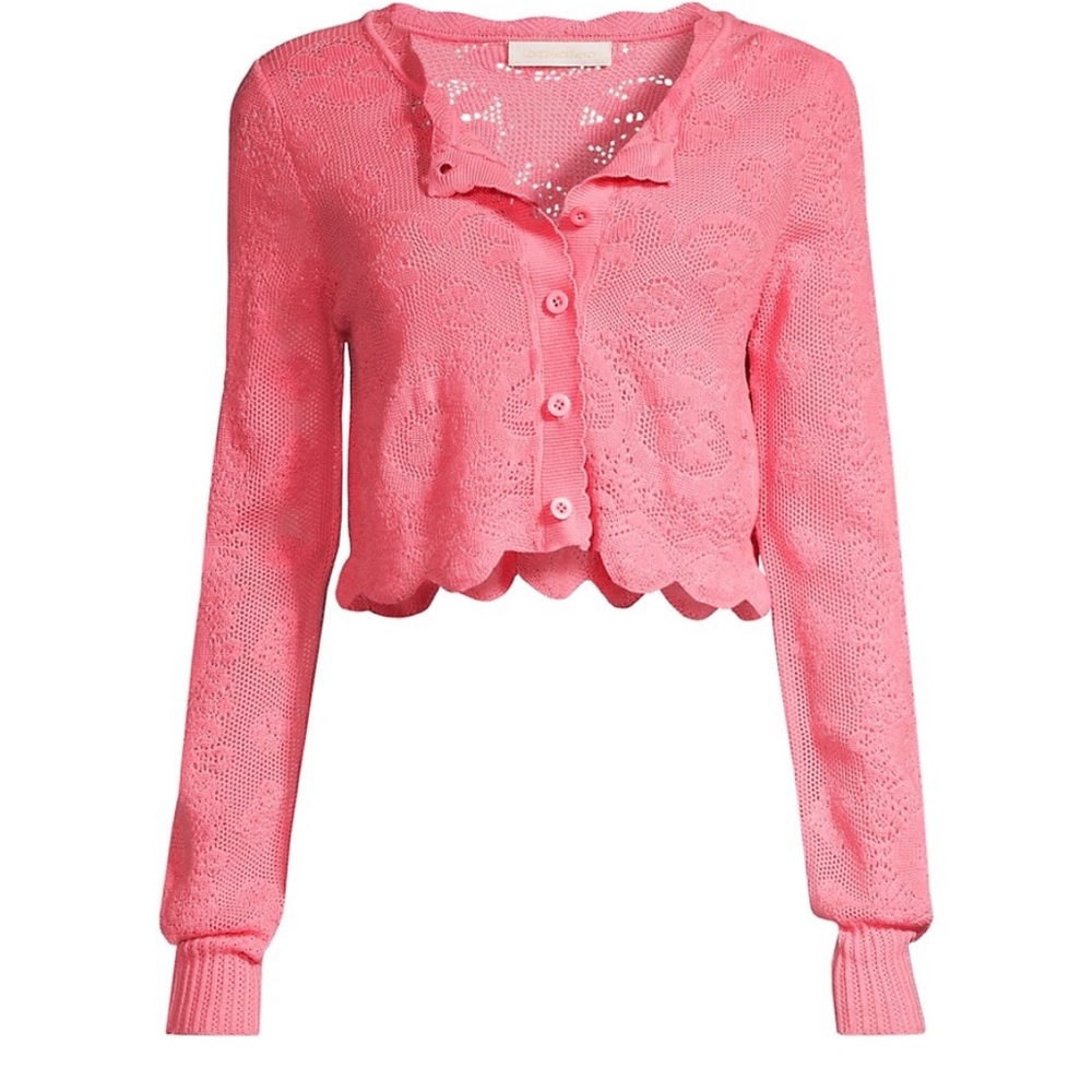 LoveShackFancy Muriel Crochet Crop Cardigan